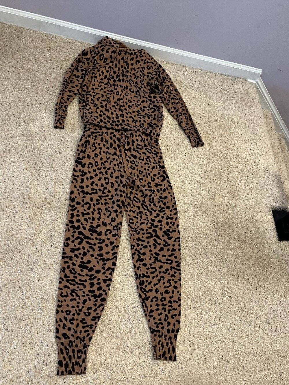 EUC AQUA Leopard Print Jogger Set Size M